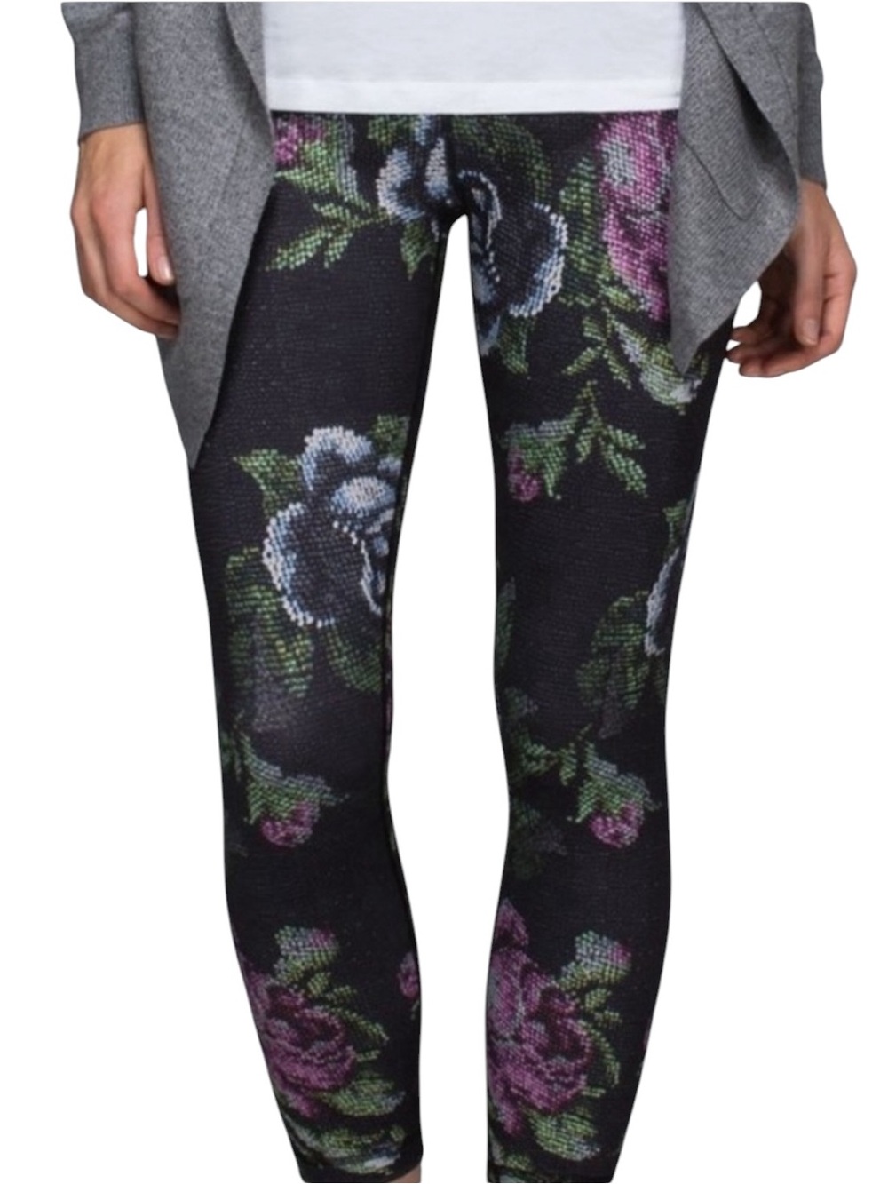 lululemon High Times Pant Full On Luon Garden Party Smooth Silver Floral - Picture 2 of 12